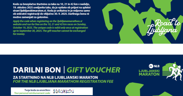 28th Ljubljana Marathon gift vouchers